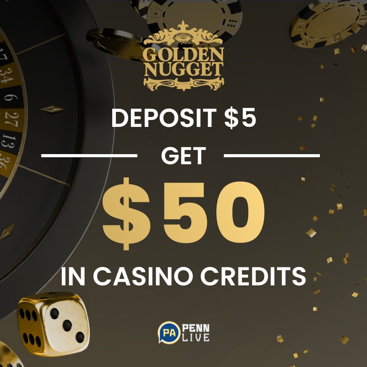 Golden Nugget Online Casino promo code: Deposit $5 and get $50 instantly