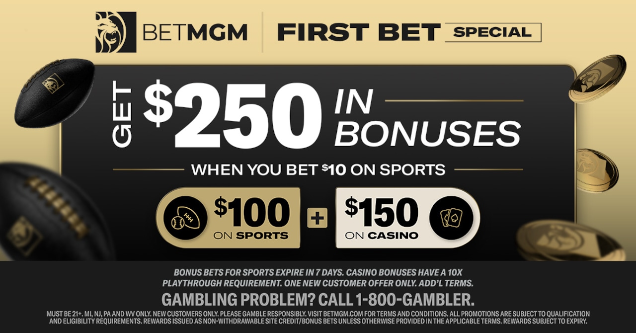 BetMGM launches new “Bet $10, Get $250 in Bonuses” casino and sportsbook special offer in MI, NJ, PA, and WV for NCAAF Week 7